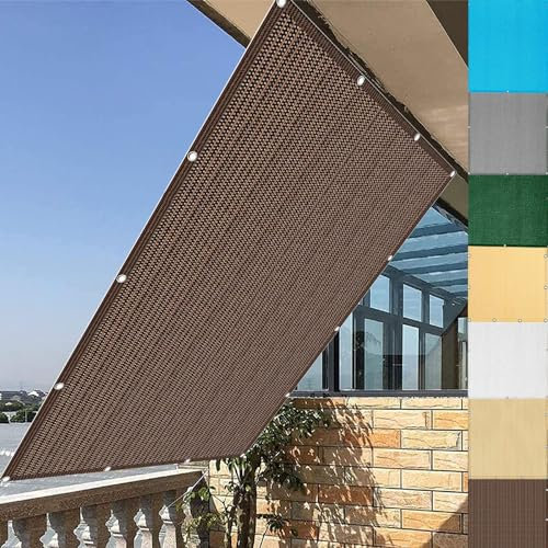 YANHONG Balcony Privacy Screen 105 x 450 cm(41 x 177inch) Privacy Screens Rectangle Wind Screen Fence Screen HDPE Opaque UV Protection for Balcony and Patio, Brown