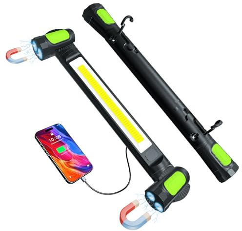 Work Light for Mechanic,3200LM LED Work Lights,5400mAh Rechargeable Magnetic Light bar,Portable Automotive Tools Cordless Underhood Light with Hooks for Car Garage Workshop Emergency,Present for Him