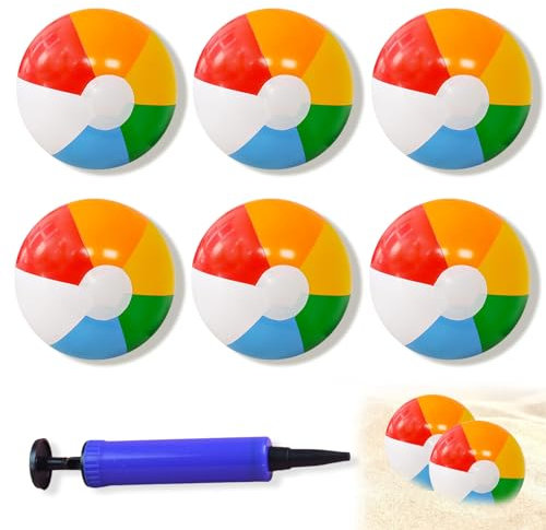 8 palline gonfiabili, da beach ball in colori arcobaleno, pallone da spiaggia per feste in piscina, giochi da bagno, palline da spiaggia per bambini, giocattoli per l'estate all'aperto in piscina