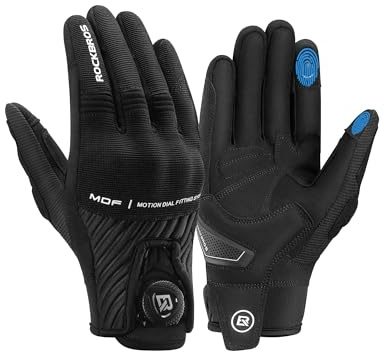 ROCKBROS Motorcycle Riding Gloves for Men Women, Touchscreen Motorcycle Gloves Breathable Cycling Hard Knuckles Gloves for Outdoor Sports Mountain Dirt Bike Bicycle MTB, Black