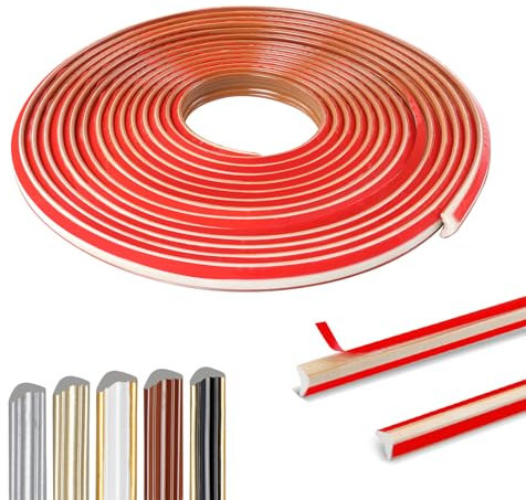 500cm Flexible Moulure Plafond Adhesive,PVC Moulure Murale ImperméAble, Moulure Decorative,Baguette De Finition Quart De Rond PVC Pour Mur, Coin De Bord,Porte Et Miroir Bord (12 X 9mm / Marron)