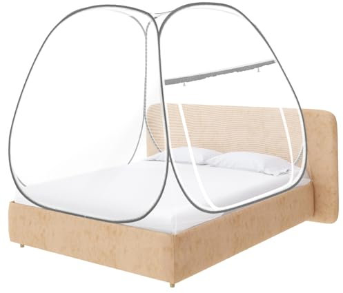 PRETYZOOM Rete Per Matrimoniale Zanzariera Ganci Baldacchino Con Due Aperture Laterali Protezione Completa Dall Al