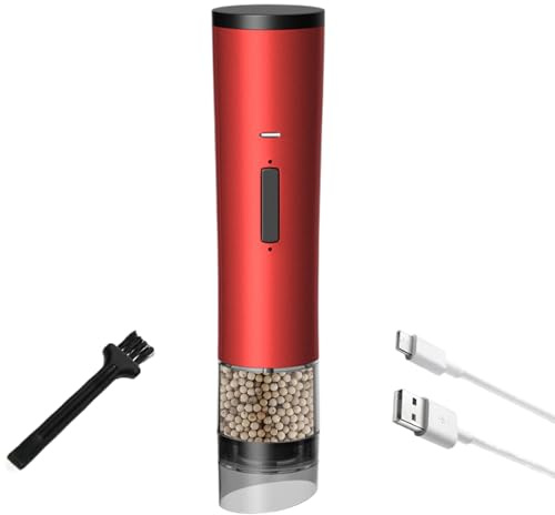 Molinillo de pimienta recargable, molinillo de sal recargable,Molino de granos de pimienta con carga USB - Molinillo eléctrico de sal y, batería integrada de 1200mAh adecuada para, c
