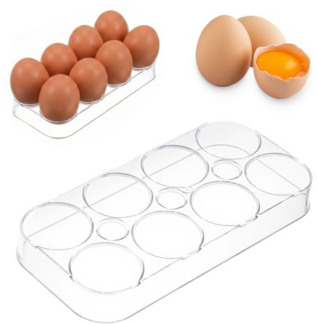 KOQAIIZ Huevera de Plástico para 8 Huevos, Porta Huevos, Organizador de Huevos, Caja de Almacenaje de Huevo para Nevera, egg box