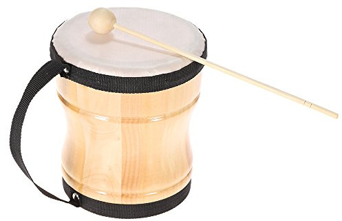 SEAFRONT Bongotrumma för Barn, Slagverksinstrument i trä med Klubba för Rytmövning, Perfekt för Barn Som Utvecklar Musikalisk Talang