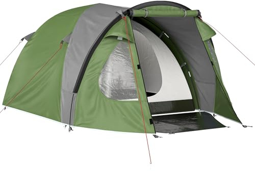 Outsunny Tente de Camping 2-4 Personnes, Fenêtres Poche Vert Militaire
