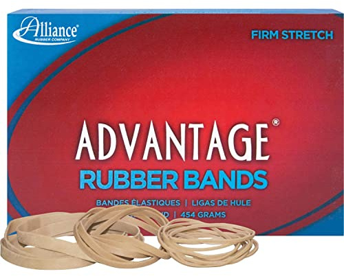Alliance Rubber 26545 Advantage Rubber Bands Size #54, 1 lb Box, Assorted Sizes (Natural Crepe) Beige