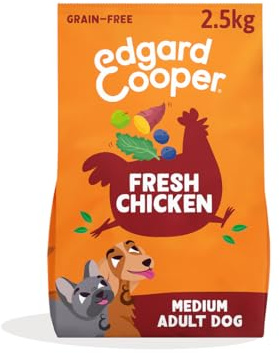 Edgard & Cooper Croquettes pour Chiens Adultes, Aliments secs sans céréales Aliments naturels 2,5 kg Poulet Frais, Alimentation complète, Saine et équilibrée pour Chiens de Toutes Tailles