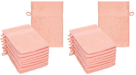 Betz 20 delar tvättvantar set PALERMO 100 % bomull Storlek: 16 x 21 cm färg aprikos