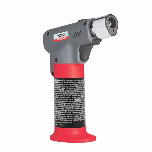 Zippo Gasbrenner - Erhitzt bis 1.300°C - Kraftvoller Bunsenbrenner - Flambierbrenner mit Gelber oder Blauer Flamme - Nachfüllbar mit Butangas