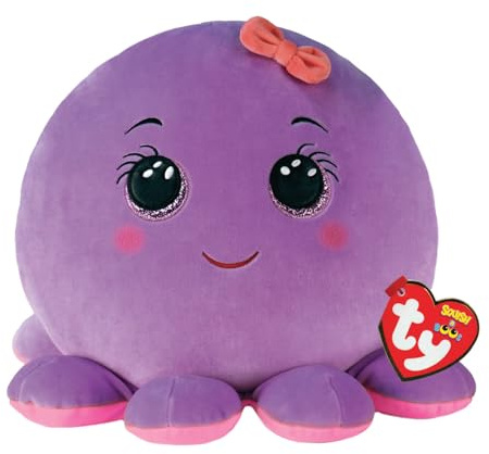 TY - Squish a boos - Coussin Octavia la pieuvre 20cm - TY39242, Violet