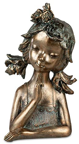 formano Büste Mädchen bronzefarben Dekofigur Skulptur 28 cm Frau Women