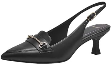 Tamaris Damen Sling Leder Stilettoabsatz; Black/schwarz; 37 EU