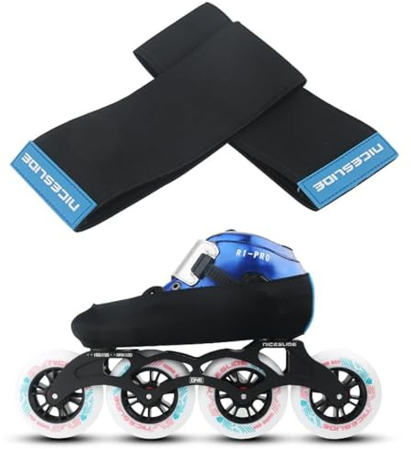 SquEqu Pair Skate Boot Covers Strap Elastic Sleeve Band Caps Toe Guards Protection for Roller Skates Boots Figure Ice Skating Shoe Rollerskates Youth Girls Boys M Size (35-39)