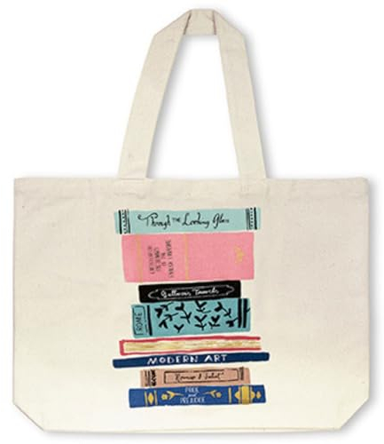 WIAONE Kate Spade New York - Bolsa de lona extragrande para mujer, bolsa de playa de lona, bolsa de libro con bolsillo, pila de clásicos, Pila de clásicos, Talla unica