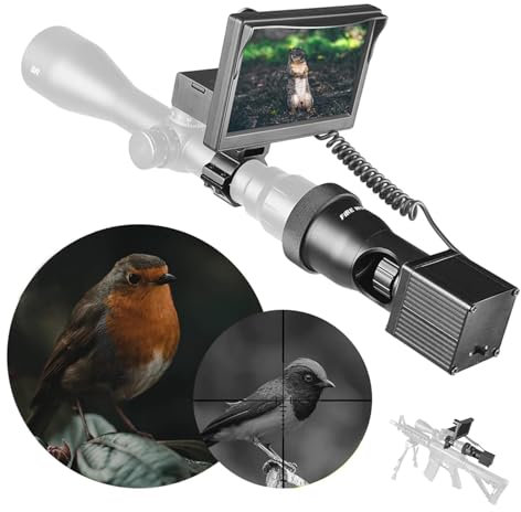SUZLAZYR Night Vision sikte för gevär, 850nm Infraröd Jakt Taktisk Night Vision Scope Optisk sikte med kamera och 5 bärbar skärm för Complete Darkness