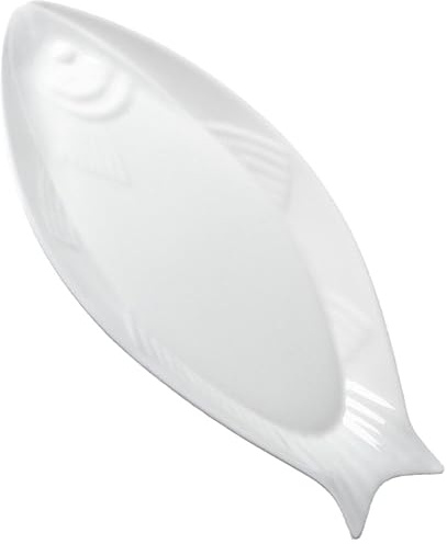 Hemoton Ceramic Fish Platter Oval Fish Plate White Oval Steamed Plate Food Serving Tray for Home Hotel Restaurant Shaped 18inch