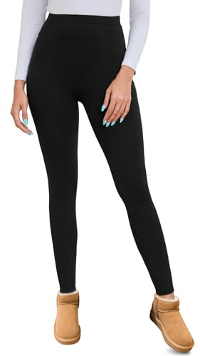 Terecey Leggings Termici Donna Foderati in Pile per Inverno e Ufficio | 90% poliestere, 10% elastan; vestibilità aderente, caldi e traspiranti, ideale per inverno e ufficio.