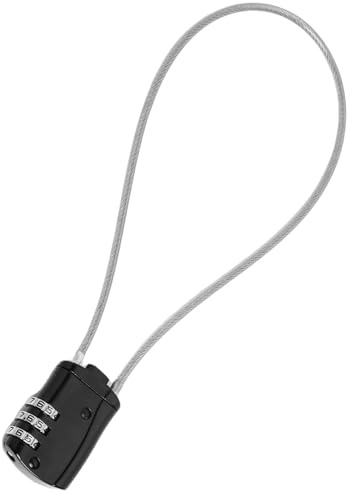 Supecesorio Cadenas à Câble Rétractable, Câble Antivol en Acier de 40 cm, Verrou à Mot de Passe, Noir, Pour Vélo, Scooter, Moto et Poussette