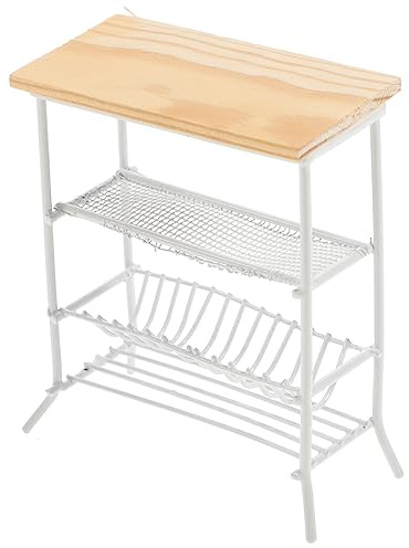 TOYANDONA Mini Kitchen Storage Rack Dollhouse Accessories for Scale Landscape Decor Tiny House Furniture Design for Miniature Kitchen Decoration