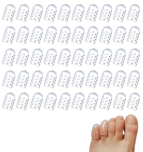 GGUFAY 50 protectores de dedos transparentes, protectores suaves para dedos, protectores antifricción de silicona.