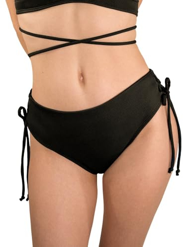 MYLILY | Braguitas menstruales Acanalado | Bikini Menstrual Mujer baño | Bikini Menstrual niña con cordón | Braguita Menstrual Mujer baño Flujo abundante (L)