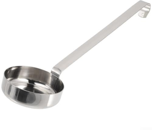 Cucharón de acero inoxidable para salsa de pizza, cuchara medidora de salsa de fondo plano, herramienta de cocina para hacer pizza, aplicación de salsa de tomate
