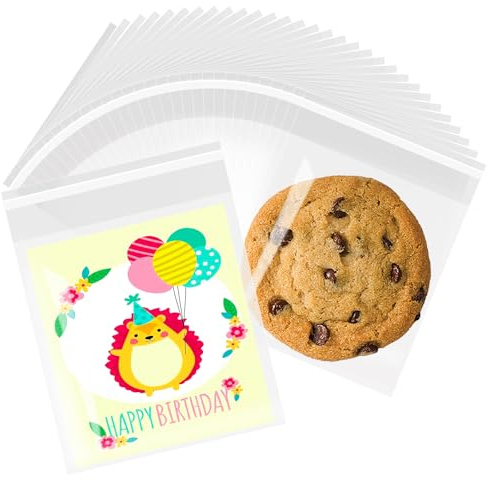 LINMAGCO 200 Pcs Cellophane Bags 4x5 Inches Self Adhesive, Clear Resealable Cookie Bags for Packaging for Gift Wrapping,Dessert,Bakery, Chocolate,Party Favo, Holiday Packaging