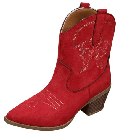 Genérico Botines Mujer Modelo Texas Estilo Flecos Laterales Multicapa y Estilo Antidesgastante Punta Afilada Diseño Vaquero Tradicional para Uso Diario