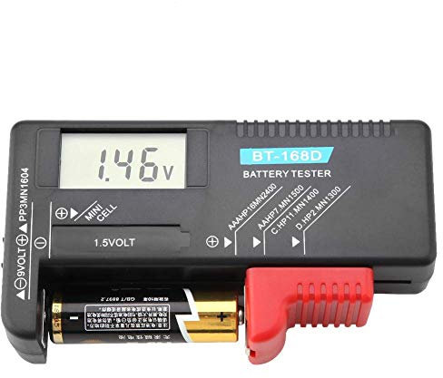 BT-168D LCD AA/AAA//D/9V / 1,5V Probador de Voltaje de Batería Digital Universal Comprobador de Pilas Medidor