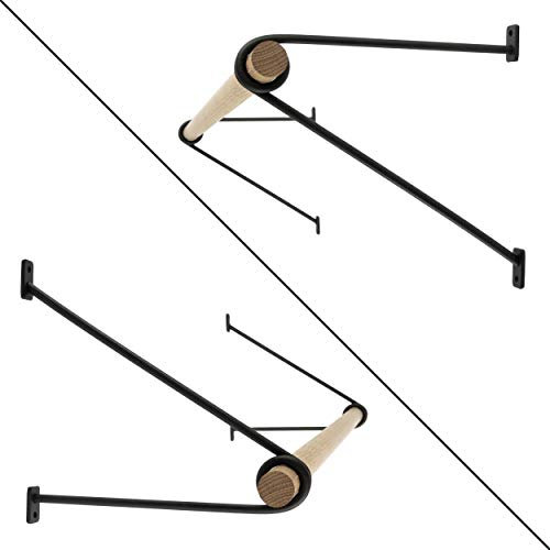 Natural Goods Berlin Wandgarderobe GARD Prenzlberg | Kleiderstangenhalterung für die Wand | 8mm Materialstärke | Garderobenstange | DIY (Schwarz, T26 x B80cm Kleiderstange)