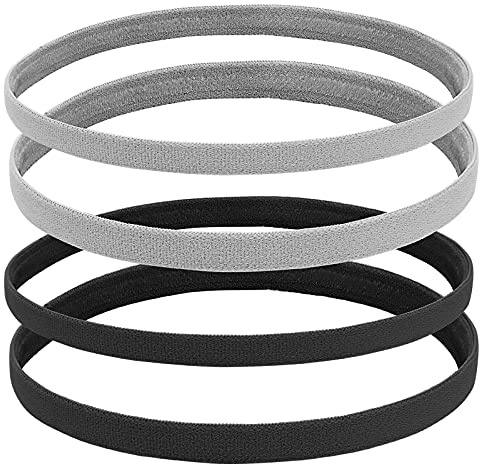 Molain Diademas Elásticas Antideslizantes para Deportes 4 Piezas para Ejercicio Atlético Deporte Fútbol Agarre De Silicona Mini Banda para El Sudor