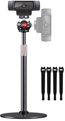 Etour [All Metal Webcam Ständer Halterung für Schreibtisch [Verdicktes Schaumstoff-Pad/geschützter Desktop] Kompatibel mit Logitech Webcam C922 C930 C920 BRIO usw, Geräten mit 1/4 Zoll Gewinde