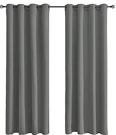 Tenger Home Tende per Interni,Tende Camera da Letto,Tenda oscurante per camera da letto con occhielli, 1 pezzo (120 x 150 cm, Grigio