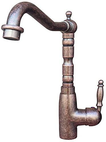 Vintage Waschbecken Wasserhahn Antik Rot Kupfer Messing Einhebel Küche Bar Badezimmer Schwenker Waschtischarmatur Becken Einhebel Waschtischarmaturen