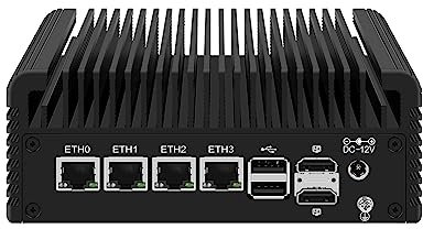 Micro Firewall Appliance, Mini PC, VPN, Router PC, Intel Alder Lake-N 12th Gen N100, HUNSN RJ43, 4 x 2.5GbE I226-V, 2 x HDMI, DP, TF, Type-C, Barebone, NO RAM, NO Storage, NO System