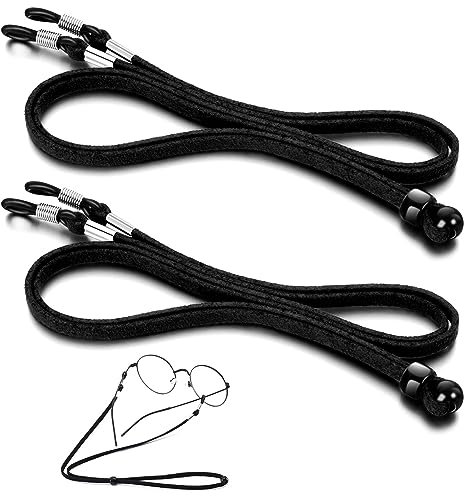 O5O2 2 Stück brillenband, brillenkette, brillenkette herren, brillenband damen, sonnenbrillen band, brillenkordel, brillenschnur, ca. 70 cm lang, für Sport Brillen und Sonnenbrillen(Schwarz)