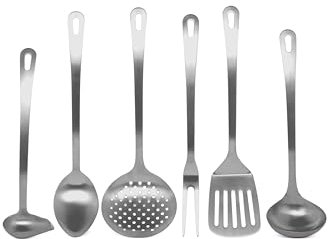 BIRAMBEAU - Set de 6 ustensiles de cuisine haute résistance inox - 18% chrome