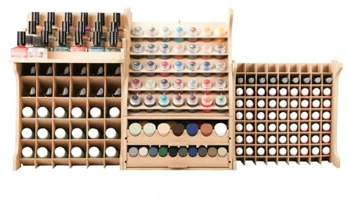 Bucasso GK PS Plastic Modeling Tool Storage Large Capacity Paint Combination Rack MDF Material Holds 211 Paint DIY Tinting Ink Bottle Durable, Suitable for Tamiya/Mr.Hobby/Vallejo/Citadel