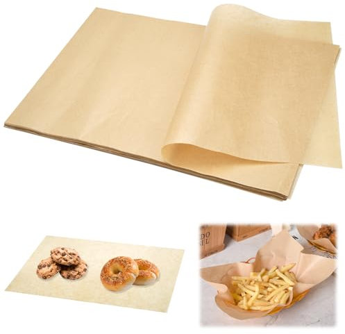 Carta da Forno, 200 Fogli Carta Alimentare, 20 x 30cm Carta Oleata Per Alimenti, Pretagliati Antiaderenti Carta Forno Fogli, Antiaderente Carta Forno, per Cottura,Cucina,Arrostire, Friggitrice ad Aria