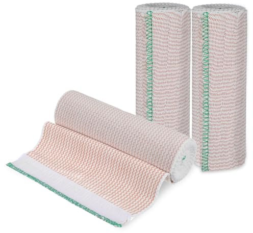 Lot de 2 bandages élastiques de qualité supérieure, réutilisables de 10,2 cm pour jambes, chevilles, genoux, ventre et corps – Attaches aux deux extrémités