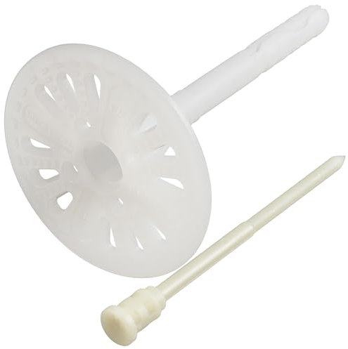 AERZETIX - Ensemble de 50 Chevilles d'isolation à Frapper Ø8x95 mm + 50 Clous 100 mm - en Nylon - Fixation de Panneaux Isolant Plaque Thermique polystyrène extrudé expansé