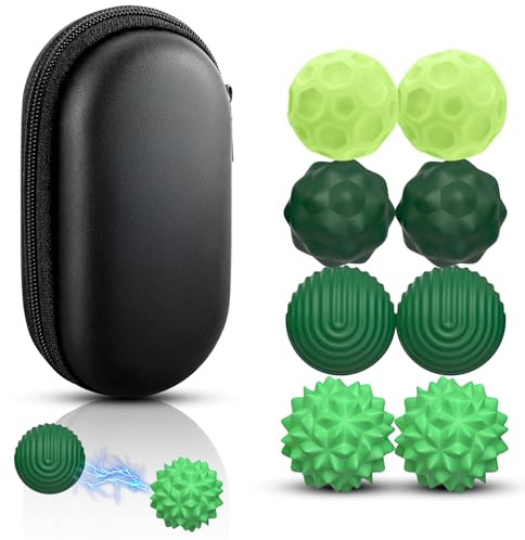 8 pz Palla antistress per adulti Giocattoli magnetiche testurizzate Sensoriali in silicone Giocattoli antistress portatili Multicolori Sfere da massaggio per adulti Regalo (verde)