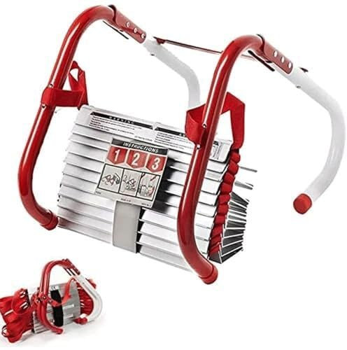 WYWY Escalera de emergencia para escape de incendios, solución de seguridad portátil resistente al fuego para edificios de varios pisos, uso en interiores y exteriores (10 m)