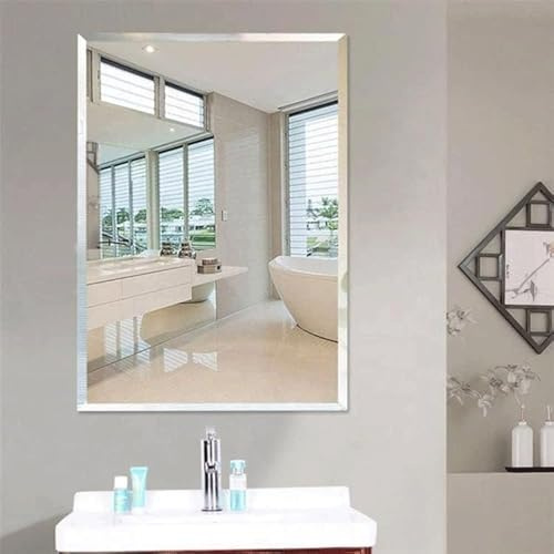Specchio da Parete Senza Cornice - Specchio Rettangolare Moderno per l'arredamento della casa, Bordi e Angoli smussati - Adatto per Camera da Letto, Soggiorno (40x60 cm)(70 * 90 cm)
