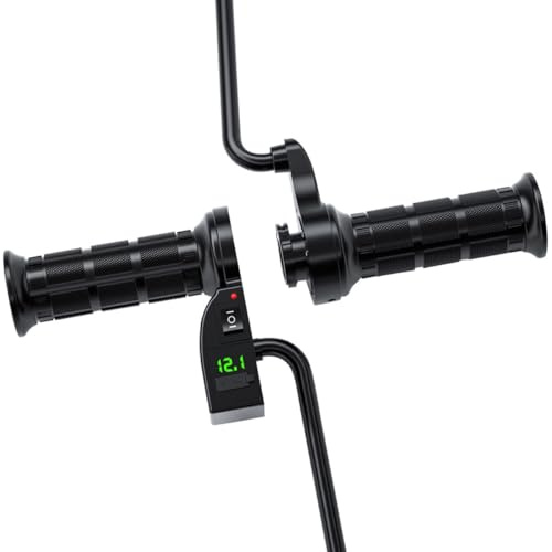 BELLIFFY Cubiertas Calefactables para Manillar de Motocicleta 12v USB y Control Digital Empuñaduras Eléctricas Ajustables Antideslizantes para Protección Térmica en Viajes