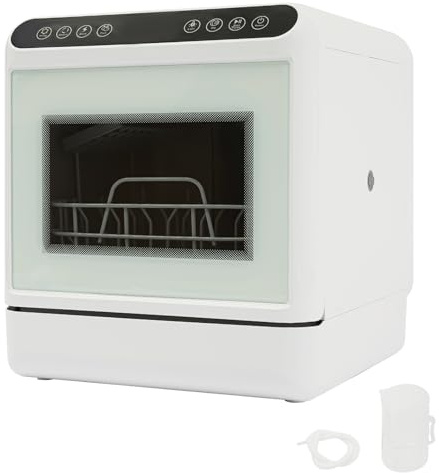 ROGONPDK Lavastoviglie portatile da 6 l, mini lavastoviglie, lavastoviglie compatta, 1100 W, tavolo portatile, mini lavastoviglie, per appartamenti, dormitori, roulotte, ecc