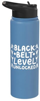 Black Belt Level Unlocked Stainless Steel Insulated Water Bottle