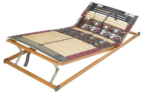 FMP | 7 Zonen Teller-Leisten Lattenrost Rhodos | Komfort | 100x220 cm | Kopf- und Fußteil verstellbar | TÜV/GS Zertifiziert | fertig montiert