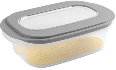 Sunware Sigma Home Porta Formaggio 1,8L – 26,5 x 17,2 x 8 cm – Contenitore Frigorifero per Formaggi con Vassoio – Scatola Formaggio Trasparente